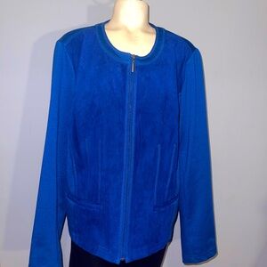 Studio Works Royal Blue Zip-Up jacket blazer size 18 EUC